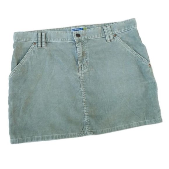 Old Navy 90s Y2K Mini Skirt Carpenter Loop Cargo Flapped Pockets Corduroy 14 - Picture 2 of 5